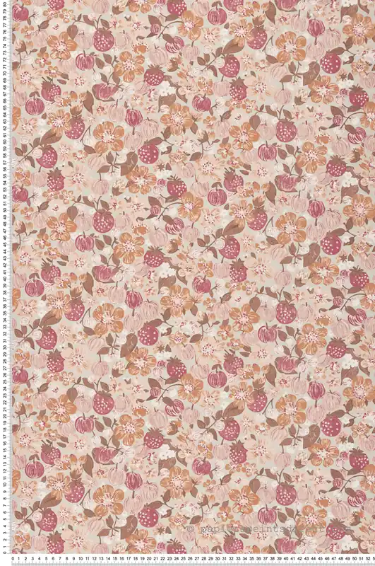 Retour Gratuit Papier peint Fruits & Fleurs orange pourpre - Cuisines & Bains de Lutèce Réf. LTC-51230707