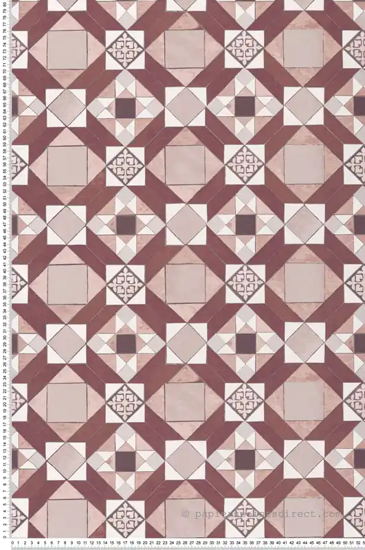 Offre Exclusive Papier peint Faïence Cabochon rose grenat - Cuisines & Bains de Lutèce Réf. LTC-51230310