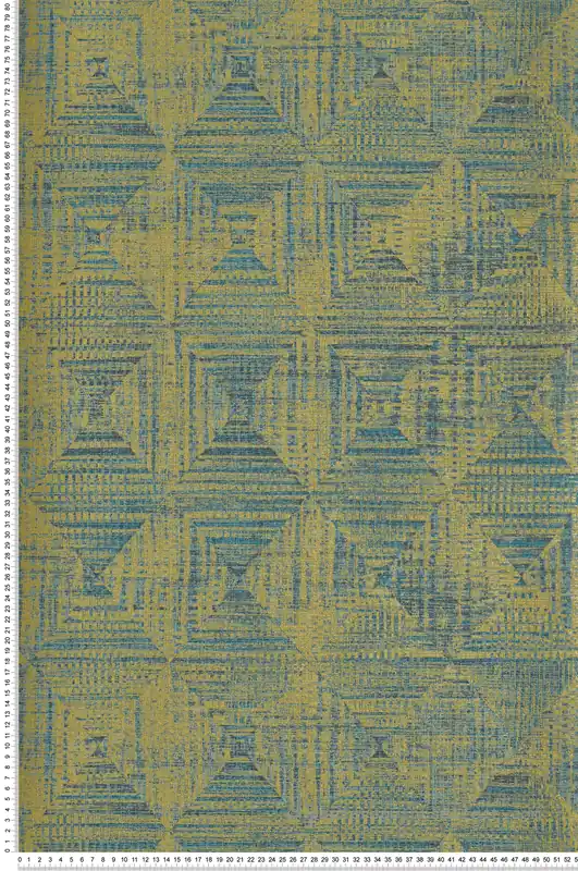 Papier peint Tissage Ethnique vert bleu doré - Ornata de Montecolino Réf. MC-65343 Prix Bas
