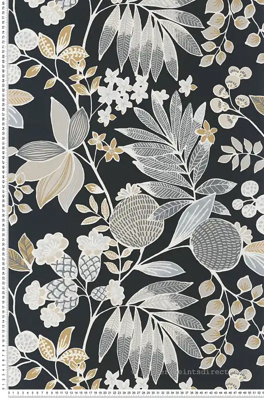 Commander Vite Papier peint Feuillage Palm Springs noir beige - California de Casadéco Réf. CALF88809696