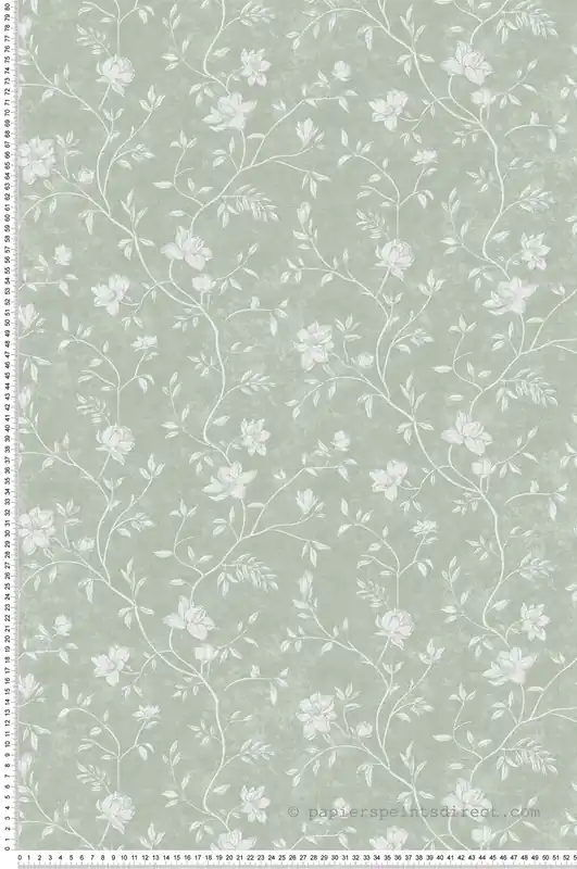Papier peint Vintage Magnolia Fleuri vert - Romance de Lutèce Réf. LTC-19075 Soldes