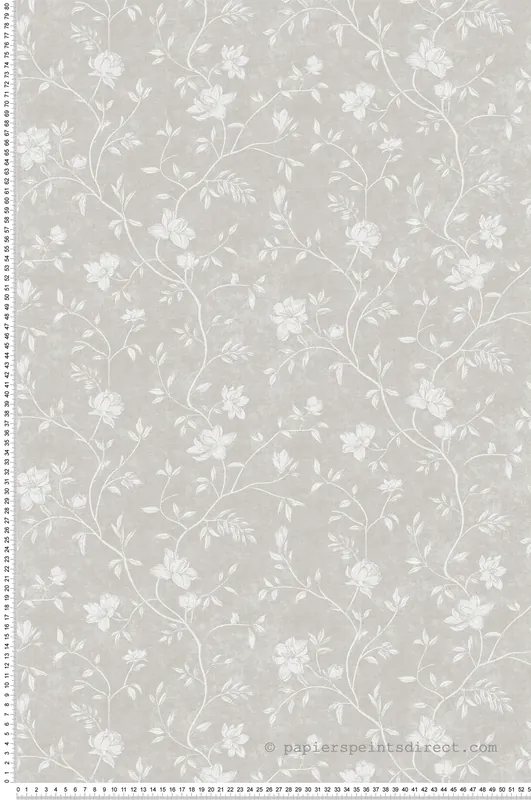 Meilleur Prix Papier peint Vintage Magnolia Fleuri gris - Romance de Lutèce Réf. LTC-19072