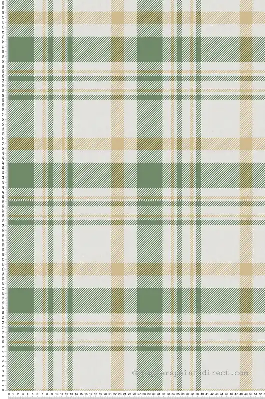 Papier peint Plaid Carreaux Ecossais vert ocre - Romance de Lutèce Réf. LTC-19065 Retour Gratuit