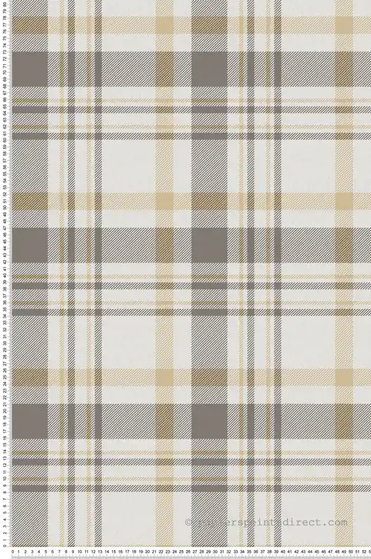Nouvelle Collection Papier peint Plaid Carreaux Ecossais beige gris - Romance de Lutèce Réf. LTC-19063