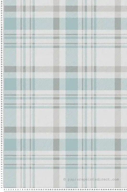 Papier peint Plaid Carreaux Ecossais gris bleu givré - Romance de Lutèce Réf. LTC-19061 Prix Réduit