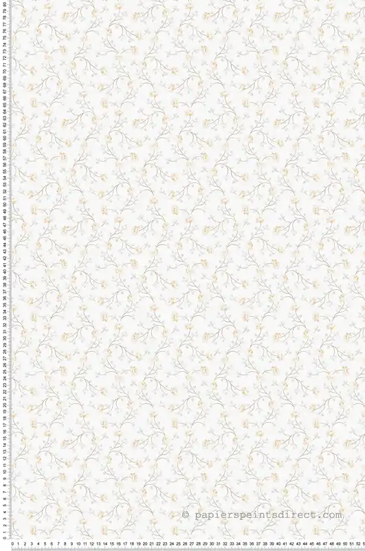 Livraison Express Papier peint Ramage Mini Pivoine gris ocre - Romance de Lutèce Réf. LTC-19054