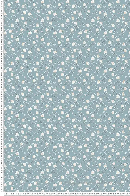 Offre Limitée Papier peint Ramage Mini Pivoine bleu givré - Romance de Lutèce Réf. LTC-19051