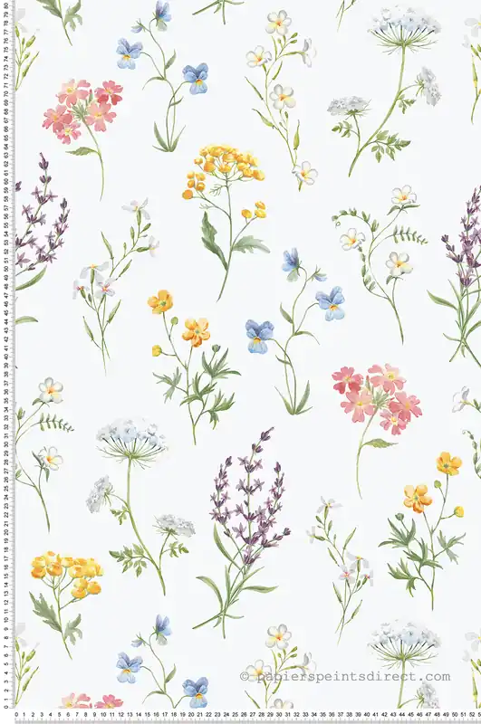 Papier peint Fleurs des Prés multicolore - Romance de Lutèce Réf. LTC-19014 Livraison Express