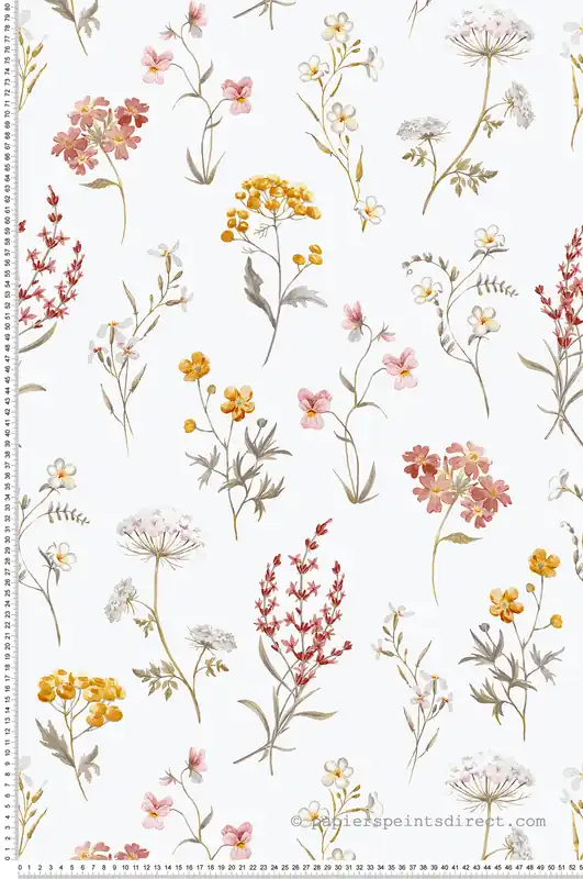 Offre Limitée Papier peint Fleurs des Prés rouge - Romance de Lutèce Réf. LTC-19013