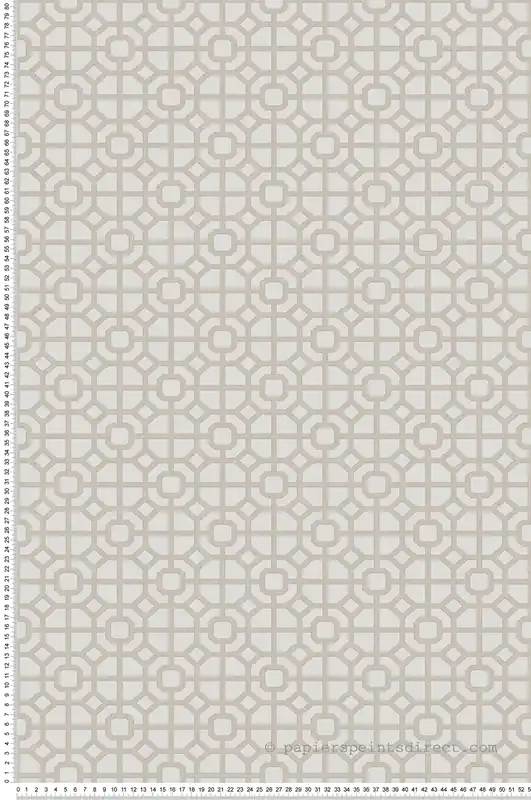 Satisfait Ou Remboursé Papier peint Géométrique Claustra taupe - Romance de Lutèce Réf. LTC-19083