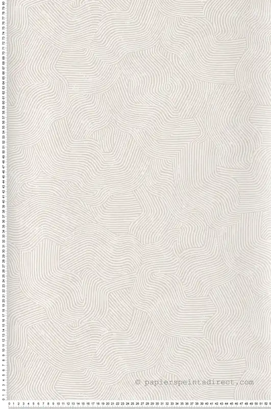 Quantité Limitée Papier peint Vague Graphique Paillette blanc nacré - Merida de Montecolino Réf. MC-BA26090