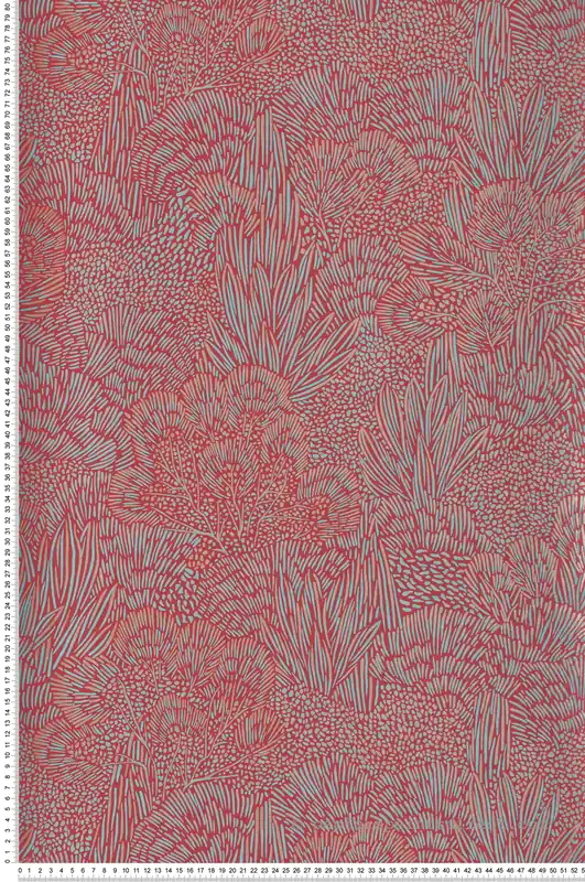 Promotion Papier peint Forêt Abstrait terracotta turquoise cuivré - Merida de Montecolino Réf. MC-BA26062