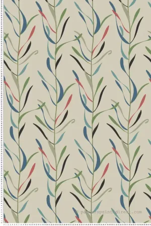 Papier peint Rayure Vigne de Chloé multicolore beige - Greenhouse de York (Initiales) Réf. INI-GO8326 Vente Flash