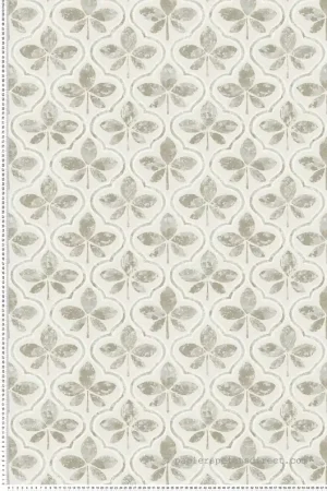 Papier peint Médaillon Feuille Séville gris - Greenhouse de York (Initiales) Réf. INI-GO8272 Jusqu'à Épuisement Des Stocks