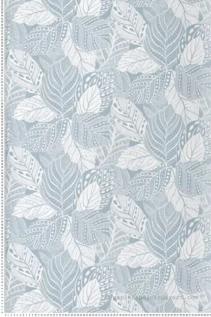 Prix Promo Papier peint Feuille de Vigne Graphique bleu ciel - Greenhouse de York (Initiales) Réf. INI-GO8225