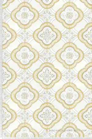 Papier peint Mosaïque jaune gris - Greenhouse de York (Initiales) Réf. INI-GO8215 Usine Directe
