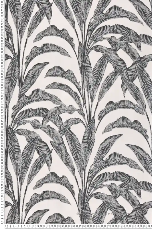 Must-Have Papier Peint Feuillage Bananier noir blanc argenté - Nomade d‘Ugépa Réf. UGP-M61919