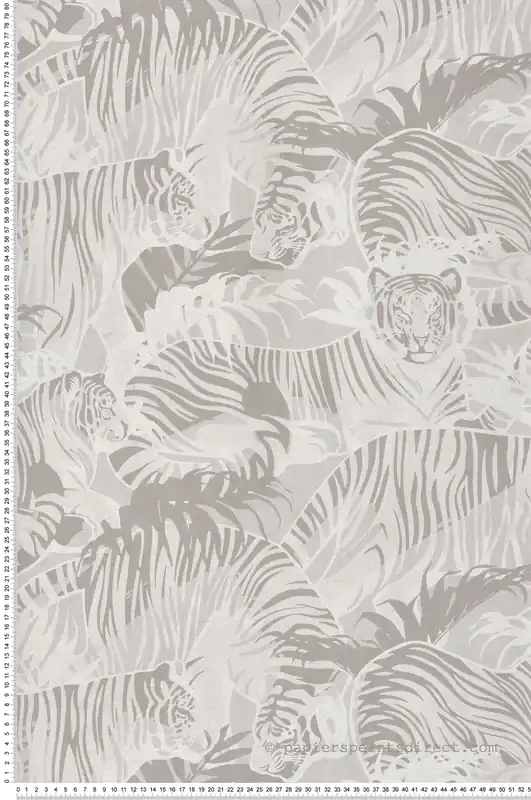 Soldes Papier Peint Tigre Feuille Squad gris - Nomade d‘Ugépa Réf. UGP-M69509