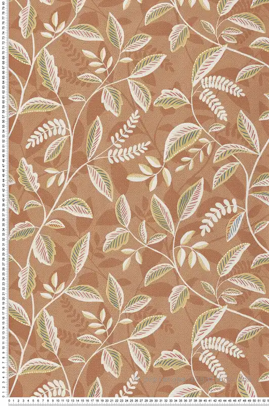 Vente Flash Papier Peint Feuillage Wax terracotta - Nomade d‘Ugépa Réf. UGP-M66005