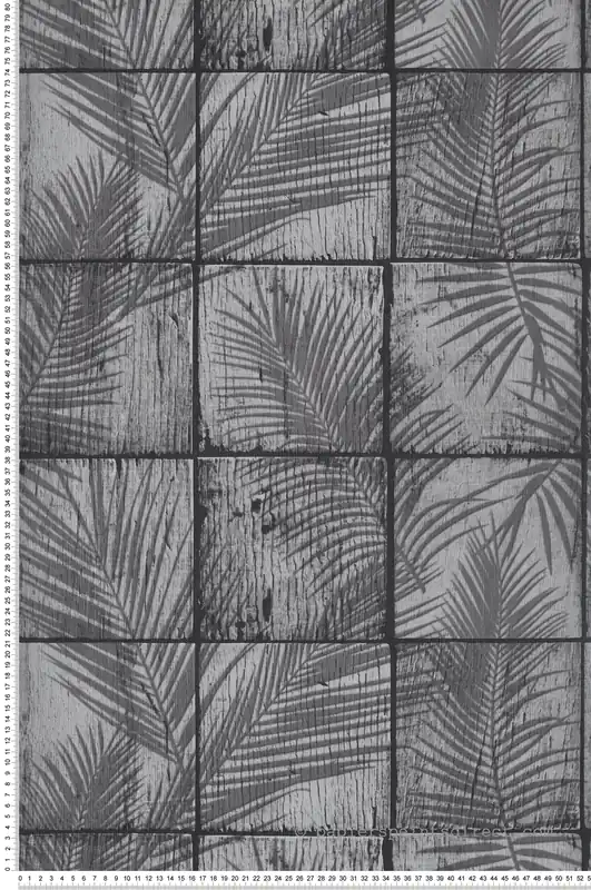 Must-Have Papier Peint Feuille Tropicale Wood gris - Nomade d‘Ugépa Réf. UGP-M68909