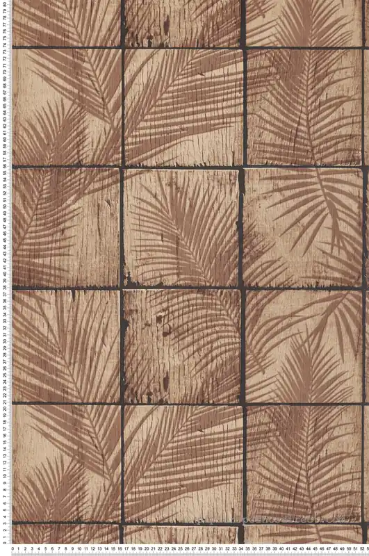 Papier Peint Feuille Tropicale Wood marron - Nomade d‘Ugépa Réf. UGP-M68908 Authentique