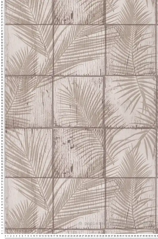 Populaire Papier Peint Feuille Tropicale Wood taupe - Nomade d‘Ugépa Réf. UGP-M68907