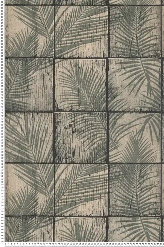 Papier Peint Feuille Tropicale Wood vert - Nomade d‘Ugépa Réf. UGP-M68904 Acheter Direct