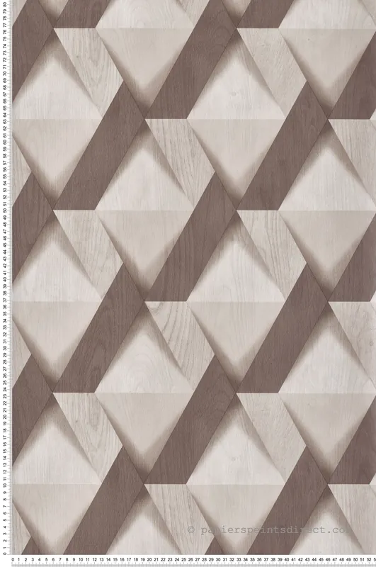 Réduction Papier Peint Bois Moderne Losange marron - Nomade d‘Ugépa Réf. UGP-M69108