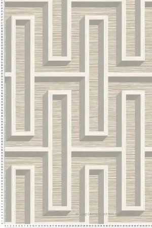 Prix Bas Papier peint Labyrinthe Paille Henley beige gris - Harry de Lutèce Réf. LTC-DL26725