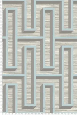 Papier peint Labyrinthe Paille Henley bleu gris taupe - Harry de Lutèce Réf. LTC-DL26724 Acheter En Ligne