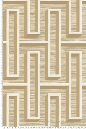 Petit Prix Papier peint Labyrinthe Paille Henley beige doré - Harry de Lutèce Réf. LTC-DL26721