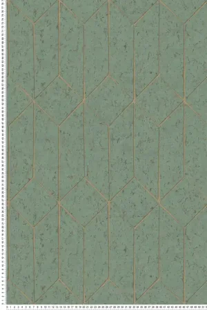 Nouvelle Collection Papier peint Liège Géométrique Hayden vert sauge doré - Harry de Lutèce Réf. LTC-DL26704