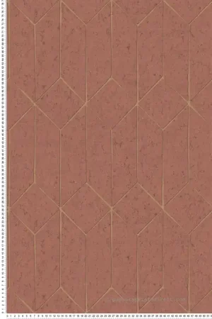 Réduction Papier peint Liège Géométrique Hayden terracotta doré - Harry de Lutèce Réf. LTC-DL26703