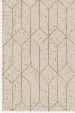 Papier peint Liège Géométrique Hayden beige doré - Harry de Lutèce Réf. LTC-DL26702 Vente Directe