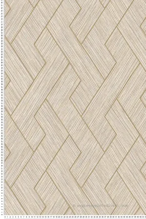 Papier peint Graphique Paille Ember beige gris doré - Harry de Lutèce Réf. LTC-DL26730 Prix Réduit