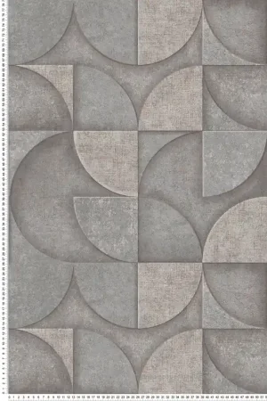 Paiement Sécurisé Papier peint Cercle 3D Minéral Addison gris cuivré - Harry de Lutèce Réf. LTC-DL26749