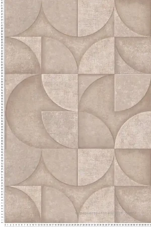 Dernière Chance Papier peint Cercle 3D Minéral Addison vieux rose doré - Harry de Lutèce Réf. LTC-DL26748