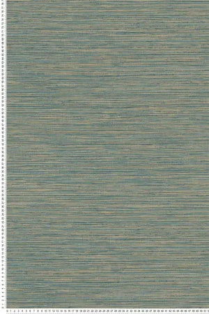 Papier peint Paille Japonaise Alton bleu paon doré - Harry de Lutèce Réf. LTC-DL26717 Vente Flash