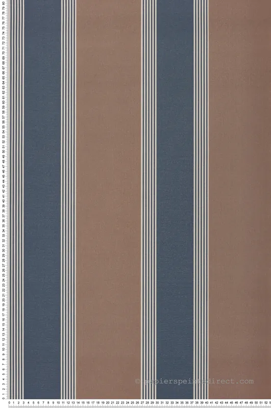 Papier peint Rayure Vintage bleu marron - Scala de Montecolino Réf. MC-28879 Promotion