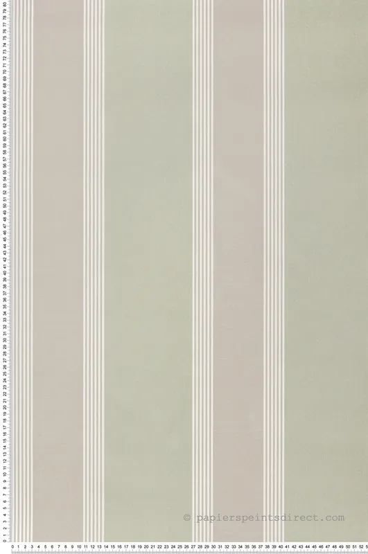 Retour Gratuit Papier peint Rayure Vintage vert beige - Scala de Montecolino Réf. MC-28875