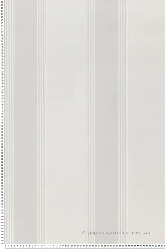 Papier peint Rayure Vintage blanc cassé argenté - Scala de Montecolino Réf. MC-28870 Quantité Limitée