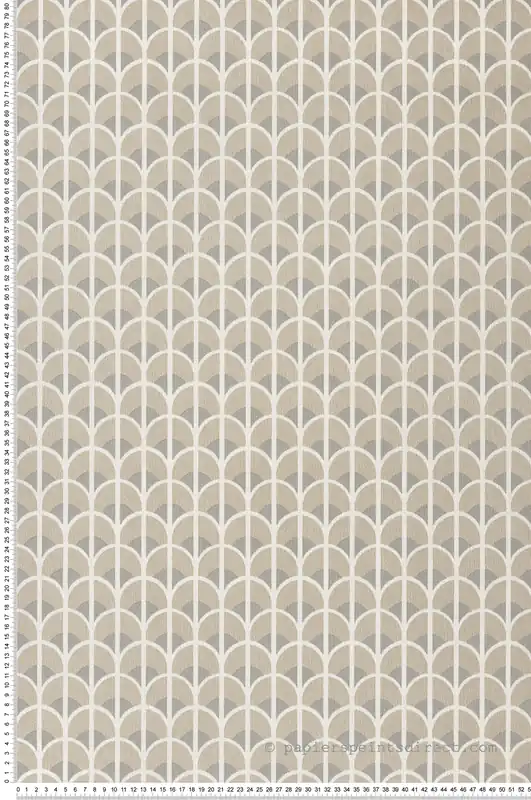 Authentique Papier peint Géométrique Art Déco gris beige - Scala de Montecolino Réf. MC-28866