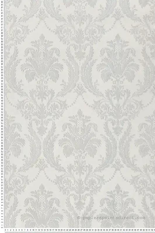 Papier peint Médaillon Baroque gris vert d‘eau - Scala de Montecolino Réf. MC-28806 Jusqu'à Épuisement Des Stocks