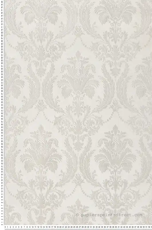 Prix Bas Papier peint Médaillon Baroque gris argenté - Scala de Montecolino Réf. MC-28802