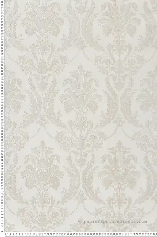 Papier peint Médaillon Baroque nacré beige - Scala de Montecolino Réf. MC-28801 Prix Cassé