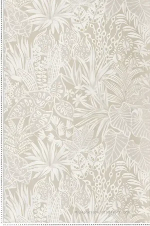 Papier peint Jungle Madhuca beige sable - Golfe du Bengale de Casamance Réf. CAS-75950712 Remise