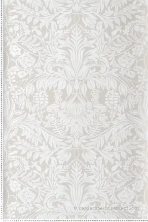 Must-Have Papier peint Damassé de Glycines beige - Arts & Crafts d‘Initiales Réf. INI-AC9194