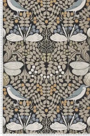 Produit De Marque Papier peint Jardin aux Papillons taupe noir - Arts & Crafts d‘Initiales Réf. INI-AC9162