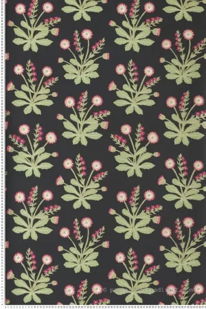 Papier peint Fleurs de Pré framboise noir - Arts & Crafts d‘Initiales Réf. INI-AC9152 Offre Exclusive