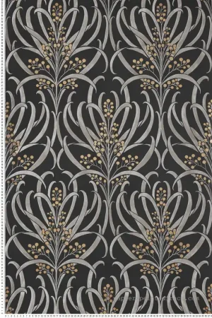 Acheter Direct Papier peint Feuillage Baies doré noir - Arts & Crafts d‘Initiales Réf. INI-AC9145